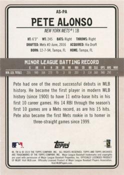 2019 Topps Archives Snapshots #AS-PA Pete Alonso Back
