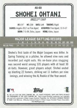 2019 Topps Archives Snapshots - Black and White #AS-SO Shohei Ohtani Back
