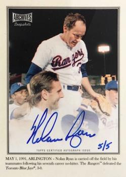 2019 Topps Archives Snapshots - Captured in the Moment Autographs #CITM-NR Nolan Ryan Front