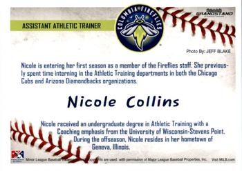 2019 Grandstand Columbia Fireflies #NNO Nicole Collins Back