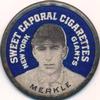 1909-12 Sweet Caporal Domino Discs (PX7) #NNO Fred Merkle Front