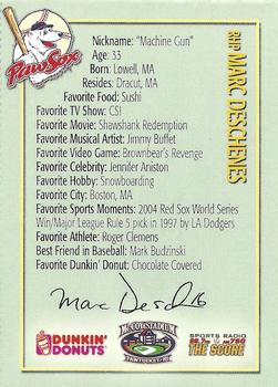 2006 Dunkin' Donuts NESN Pawtucket Red Sox #NNO Marc Deschenes Back