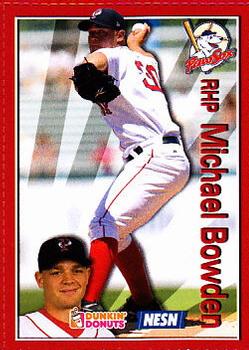 2009 Dunkin' Donuts NESN Pawtucket Red Sox #NNO Michael Bowden Front