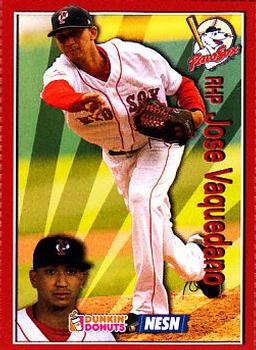 2009 Dunkin' Donuts NESN Pawtucket Red Sox #NNO Jose Vaquedano Front