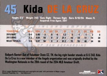 2018 Grandstand Inland Empire 66ers #NNO Kida De La Cruz Back