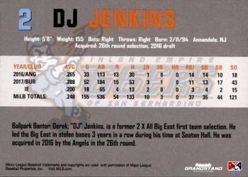 2018 Grandstand Inland Empire 66ers #NNO DJ Jenkins Back