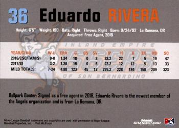 2018 Grandstand Inland Empire 66ers #NNO Eduardo Rivera Back