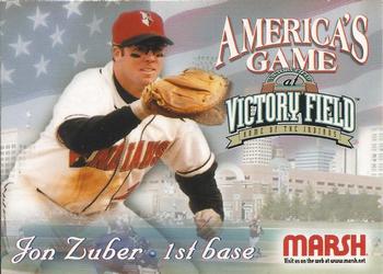 2002 Choice Marsh America's Game Indianapolis Indians #5 Jon Zuber Front