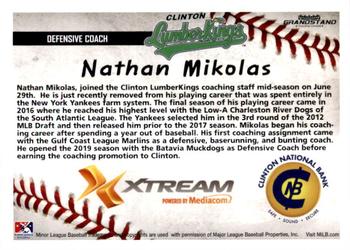 2019 Grandstand Clinton LumberKings Update #NNO Nathan Mikolas Back