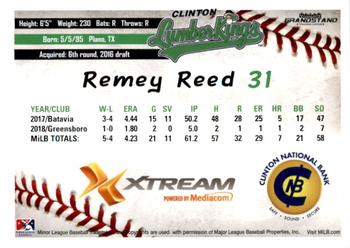 2019 Grandstand Clinton LumberKings Update #NNO Remey Reed Back