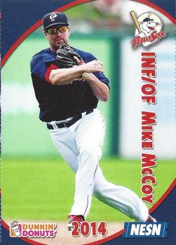 2014 Dunkin' Donuts NESN Pawtucket Red Sox #NNO Mike McCoy Front