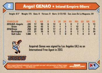 2017 Grandstand Inland Empire 66ers #NNO Angel Genao Back