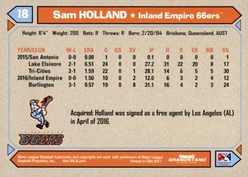 2017 Grandstand Inland Empire 66ers #NNO Sam Holland Back