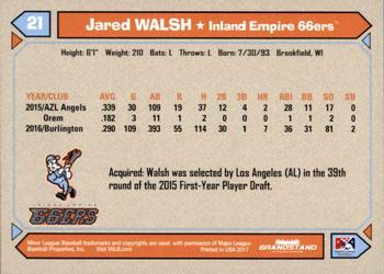 2017 Grandstand Inland Empire 66ers #NNO Jared Walsh Back