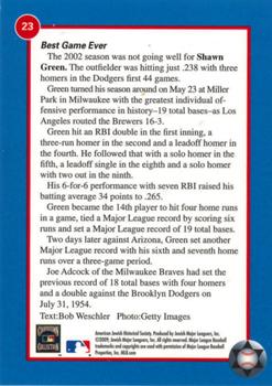 2009 Jewish Major Leaguers Record-Setters Edition #23 Shawn Green Back