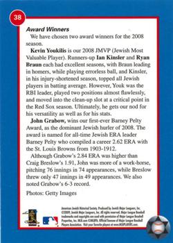 2009 Jewish Major Leaguers Record-Setters Edition #38 Kevin Youkilis / John Grabow Back
