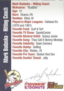 2004 Dunkin' Donuts 99.7/790 The Score Pawtucket Red Sox #NNO Mark Budaska Back