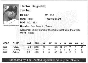2007 Jim Sheets Fingerlakes Variety and Sports Auburn Doubledays #NNO Hector Delgadillo Back
