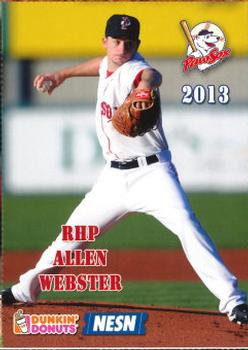 2013 Dunkin' Donuts NESN Pawtucket Red Sox #NNO Allen Webster Front