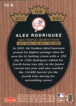 2006 Fleer Tradition - Triple Crown Contenders #TC-6 Alex Rodriguez Back