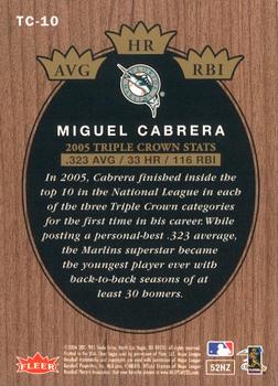 2006 Fleer Tradition - Triple Crown Contenders #TC-10 Miguel Cabrera Back