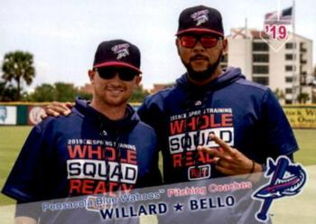 2019 Grandstand Pensacola Blue Wahoos #NNO Justin Willard / Cibney Bello Front