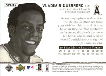 2006 SP Authentic - Baseball Heroes #SPAH-7 Vladimir Guerrero Back