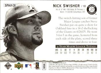 2006 SP Authentic - Baseball Heroes #SPAH-31 Nick Swisher Back