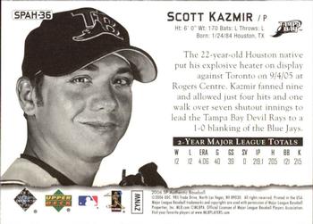 2006 SP Authentic - Baseball Heroes #SPAH-36 Scott Kazmir Back