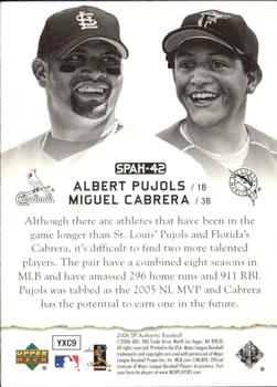 2006 SP Authentic - Baseball Heroes #SPAH-42 Albert Pujols / Miguel Cabrera Back