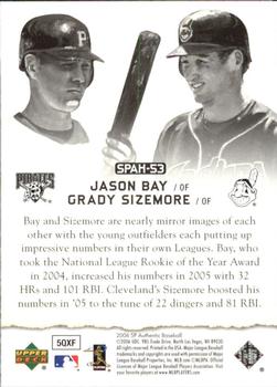 2006 SP Authentic - Baseball Heroes #SPAH-53 Grady Sizemore / Jason Bay Back