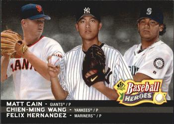 2006 SP Authentic - Baseball Heroes #SPAH-56 Chien-Ming Wang / Matt Cain / Felix Hernandez Front