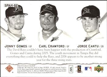 2006 SP Authentic - Baseball Heroes #SPAH-62 Carl Crawford / Jorge Cantu / Jonny Gomes Back
