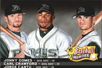 2006 SP Authentic - Baseball Heroes #SPAH-62 Carl Crawford / Jorge Cantu / Jonny Gomes Front