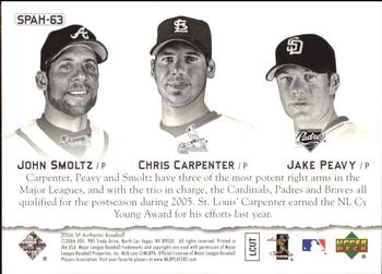 2006 SP Authentic - Baseball Heroes #SPAH-63 John Smoltz / Chris Carpenter / Jake Peavy Back