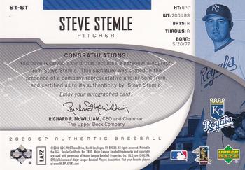 2006 SP Authentic - Sign of the Times #ST-ST Steve Stemle Back