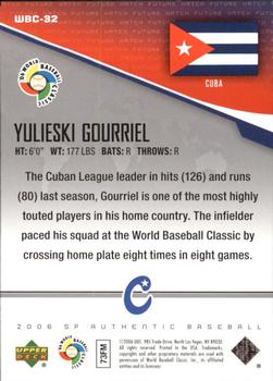 2006 SP Authentic - World Baseball Classic Future Watch #WBC-32 Yulieski Gourriel Back
