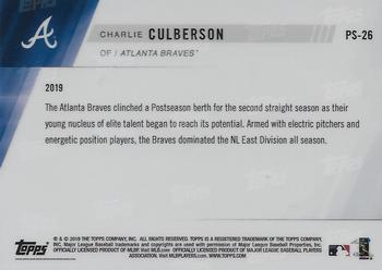 2019 Topps Now Postseason Atlanta Braves #PS-26 Charlie Culberson Back