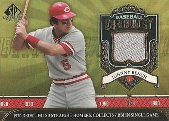 2006 SP Legendary Cuts - Baseball Chronology Materials #BC-JB Johnny Bench Front