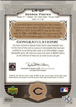 2006 SP Legendary Cuts - Legendary Materials Silver #LM-GF George Foster Back