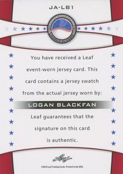 2013 Leaf Power Showcase - Jersey Autograph #JA-LB1 Logan Blackfan Back