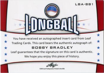 2013 Leaf Power Showcase - Longball Autograph #LBA-BB1 Bobby Bradley Back