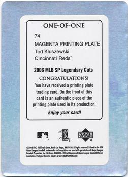 2006 SP Legendary Cuts - Printing Plates Magenta #74 Ted Kluszewski Back