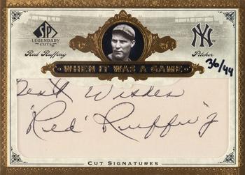 2006 SP Legendary Cuts - When It Was A Game Cuts #WGC-RR Red Ruffing Front