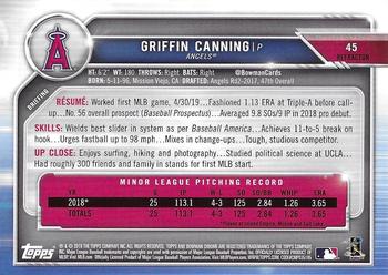 2019 Bowman Chrome - Refractor #45 Griffin Canning Back