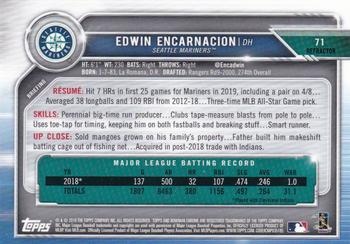 2019 Bowman Chrome - Refractor #71 Edwin Encarnacion Back