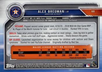 2019 Bowman Chrome - Blue Refractor #60 Alex Bregman Back