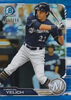 2019 Bowman Chrome - Blue Refractor #63 Christian Yelich Front