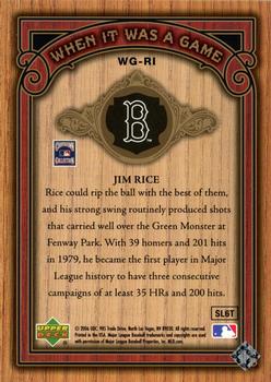 2006 SP Legendary Cuts - When It Was A Game Gold #WG-RI Jim Rice Back