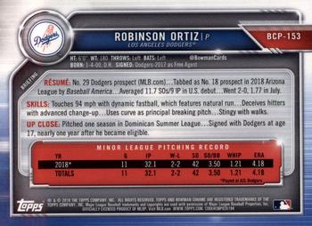 2019 Bowman Chrome - Prospects #BCP-153 Robinson Ortiz Back